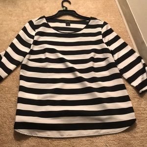 Black and white striped Ann Taylor Top